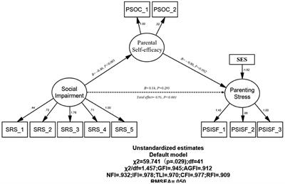 From child social impairment to parenting stress in mothers of children with ASD: The role of parental self-efficacy and social support